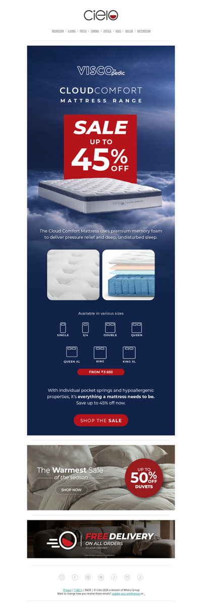Up to 45% Off Cloud Comfort Mattresses
