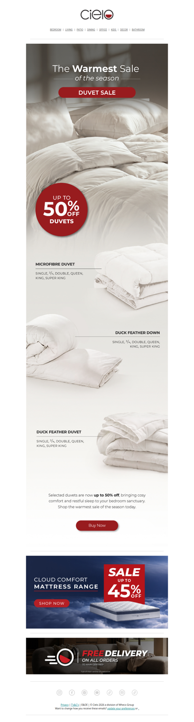 The Warmest Sale of the Season: Up to 50% Off Duvets