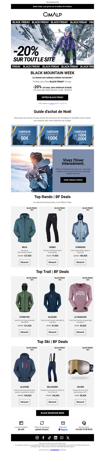 Black Mountain Week 💣 -20% EXTRA sur tout !