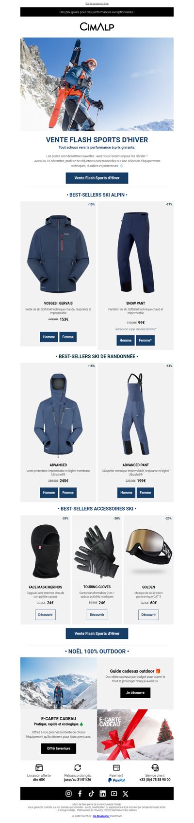 Vente Flash Sports d'Hiver ⚡