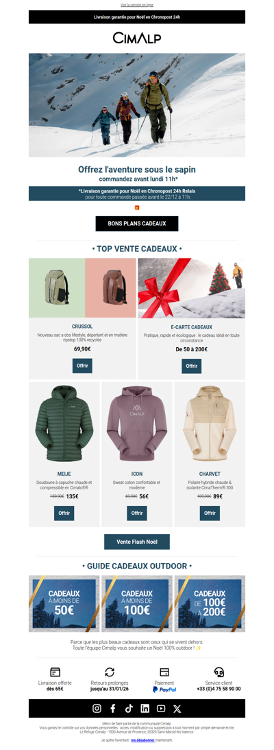 Livraison garantie pour Noël 🎁