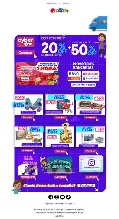 20% OFF en toda la web 🔥 COD: CYBERCITY