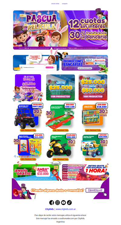 🐰 ¡Pascua al 30% OFF y 12 Cuotas Sin Interés!