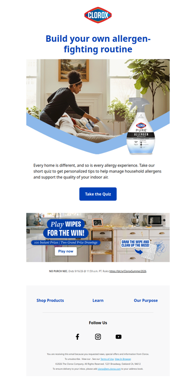 Clorox PURE™: Your ace against allergens 💪