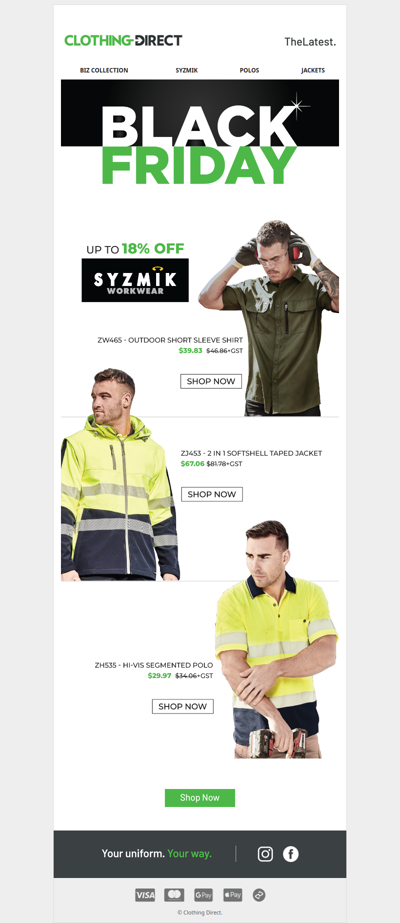 SYZMIK Spotlight: Hi Vis up to 18% Off! 🖤