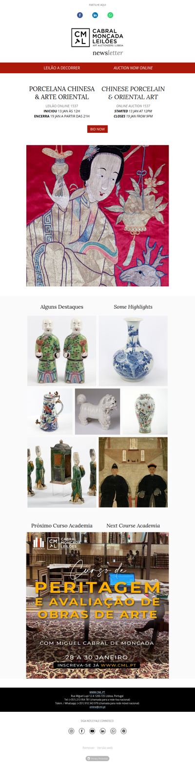 Leilão Online 1537 - Porcelana Chinesa & Arte Oriental