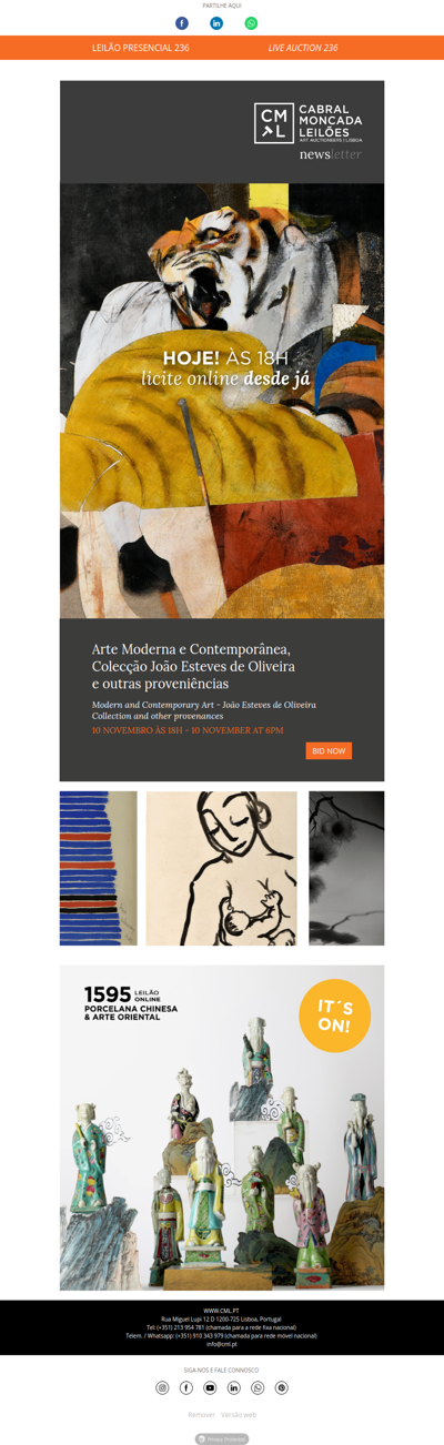 Leilão Presencial 236 - JÁ HOJE - Arte Moderna e Contemporânea - Colecção João Esteves de Oliveira e outras proveniências