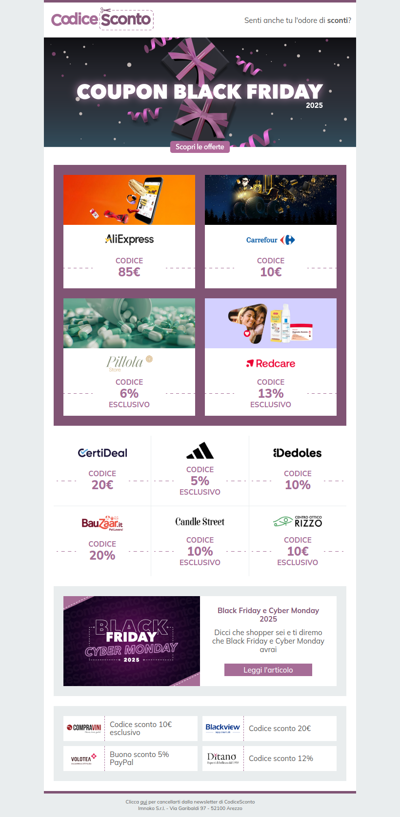 Spoiler: il Black Friday di CodiceSconto 💣 sta per arrivare