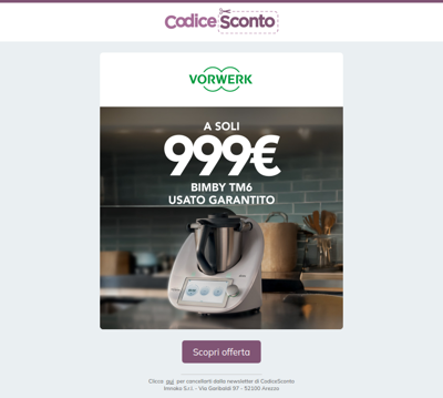 Il miglior affare per la tua cucina 👨‍🍳 Bimby TM6 a soli 999€ 🔝 usato e garantito