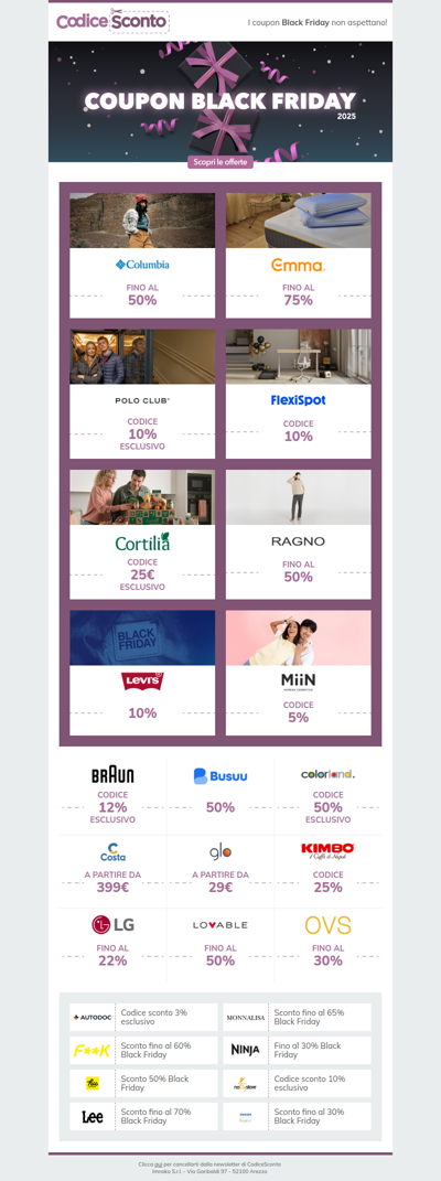 Black Friday 🖤 che l'assalto ai migliori coupon di CodiceSconto abbia inizio!