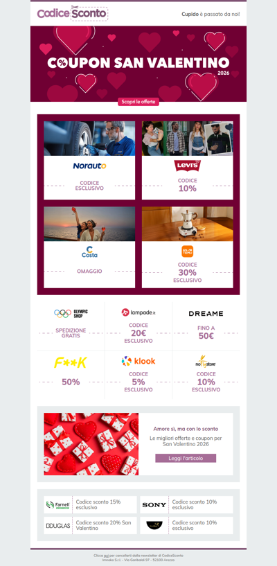 L'amore va e viene ❤️ i nostri Coupon sono per sempre