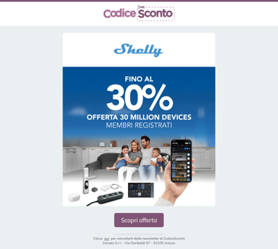 Super Sconto Shelly 🏠 se passi da CodiceSconto