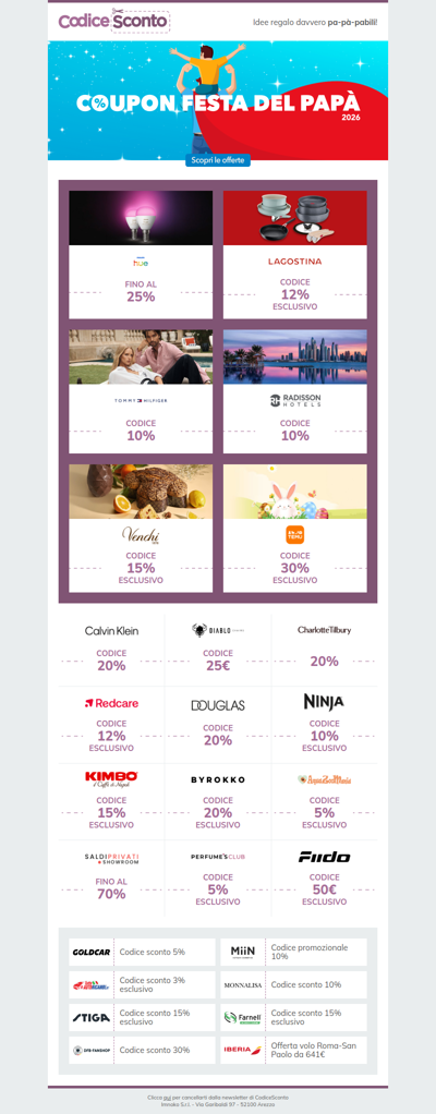 Lo sconto che renderà Papà orgoglioso di te 🦸‍♂️ è su CodiceSconto