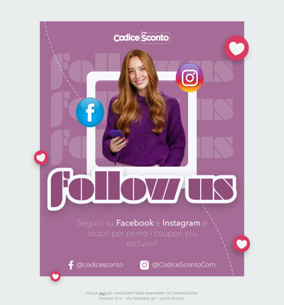 Entra nel mondo di CodiceSconto 📱 Non perderti nemmeno un coupon!