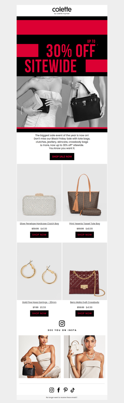 30% off sitewide Black Friday is happening 👜