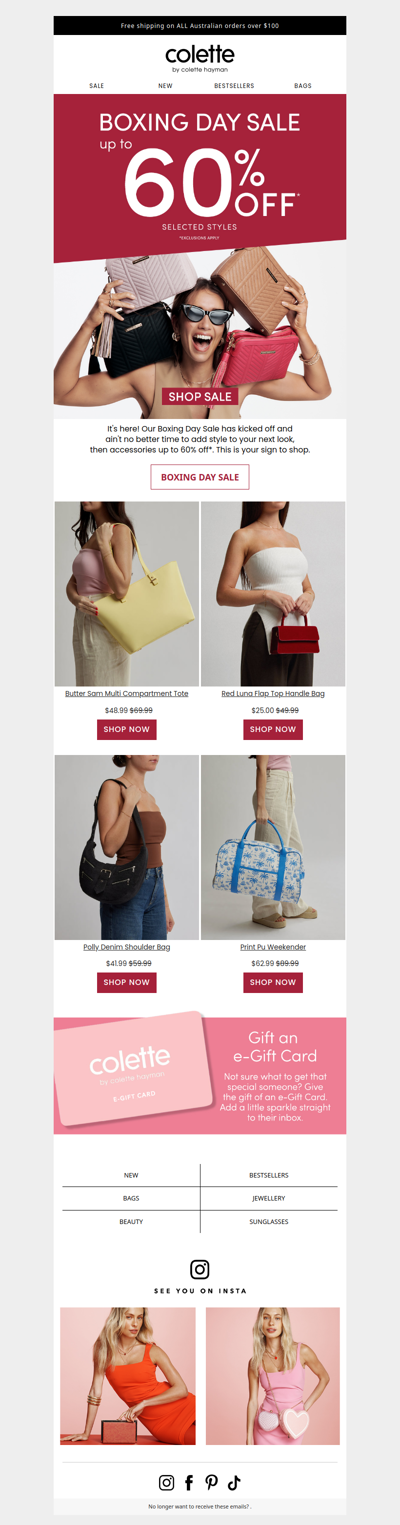 Up to 60% off? Looks like Boxing Day came early