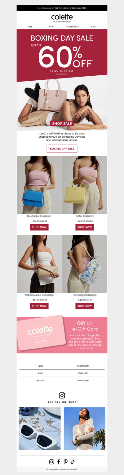 Up to 60% off selected styles. Limited time only.