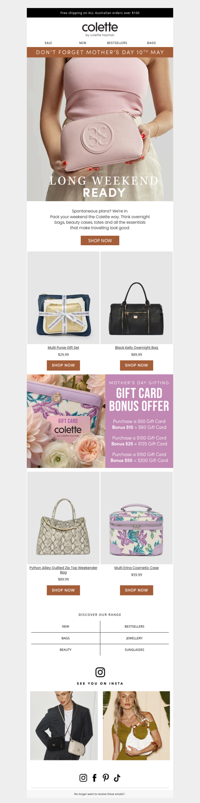 Long weekend plans? your bag isn't ready yet 😉