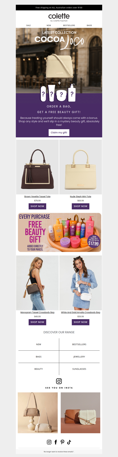🎁 Order a bag, get a mystery beauty gift. Seriously.