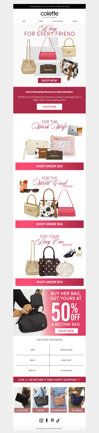 💕 Every kind of friend. Every kind of bag.