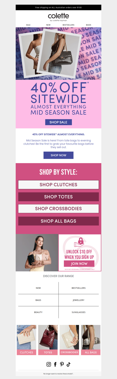 🛍️ The Mid Season Sale is here. 40% off sitewide*.