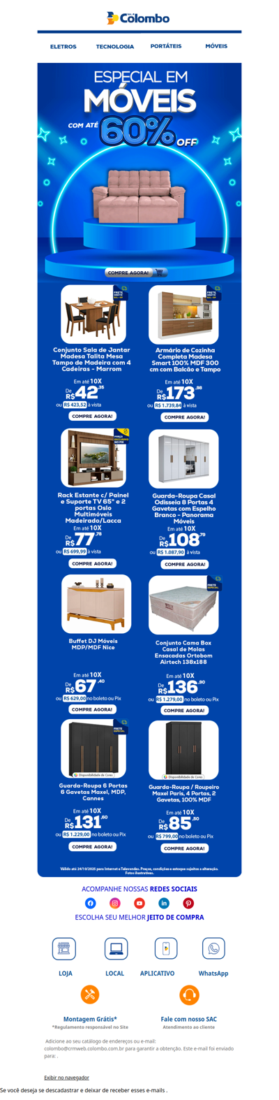 💥 Móveis com até 60% OFF pra transformar seu lar!