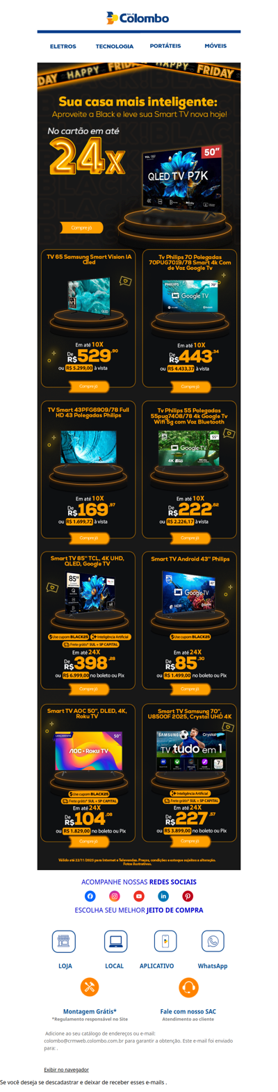 Hoje é dia de TV nova! 🛒