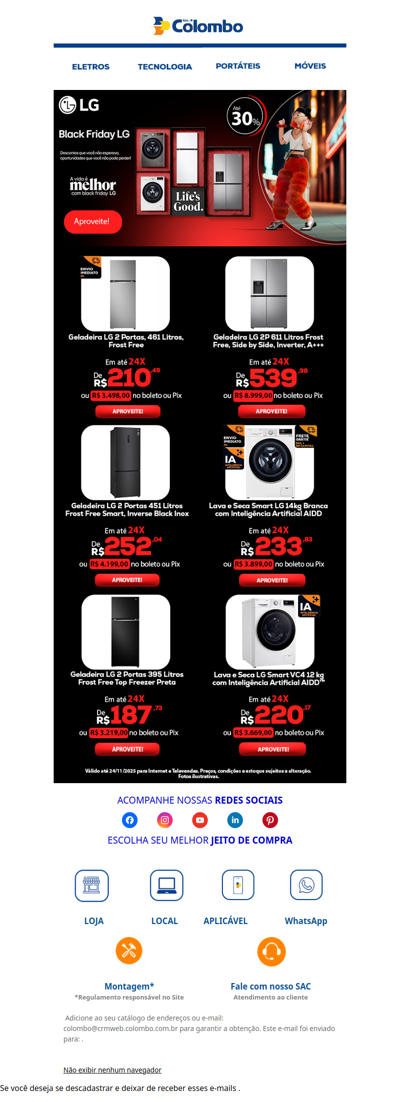 Oferta especial LG só aqui! 💙