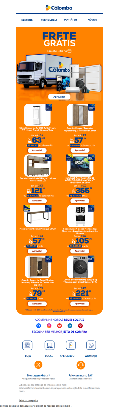 🚛 Frete GRÁTIS nos produtos que você mais ama!