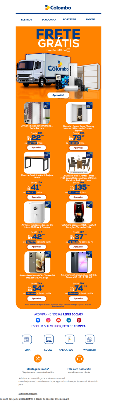 🏠 Frete grátis para te ajudar a economizar!