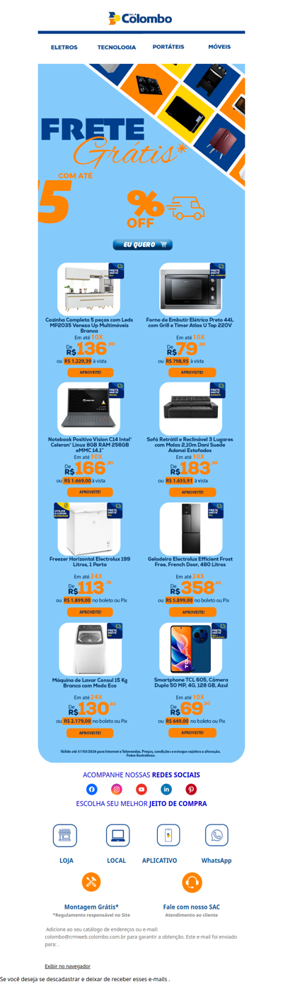 💥 Frete grátis pra aproveitar já