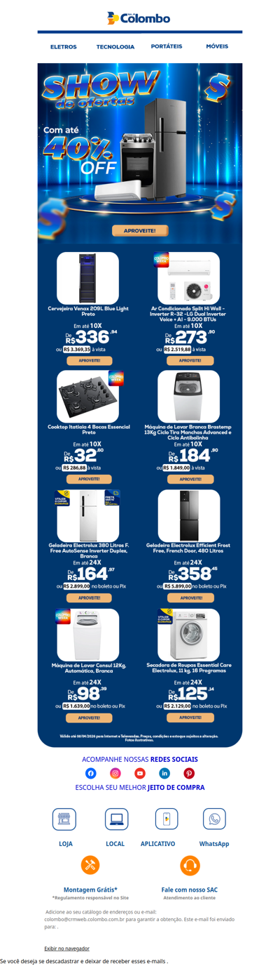 ⏳ Últimas horas: Comprou Eletros, Economizou!