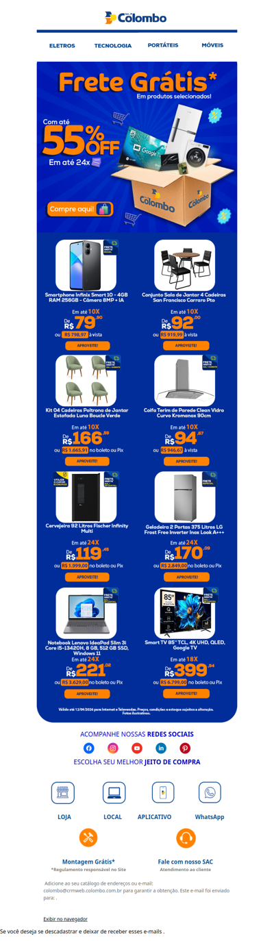 💣 Ofertas com frete grátis te esperando