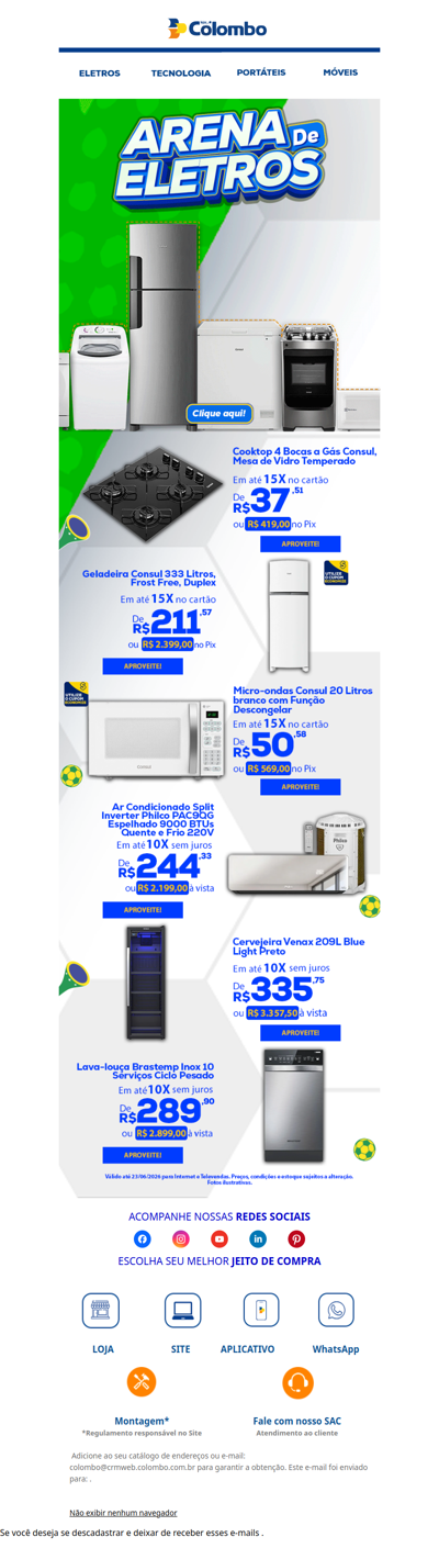 🏷️Eletrodomésticos incríveis em até 15x no cartão