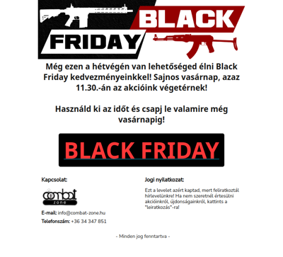 HATALMAS FEGYVER KIÁRUSÍTÁS DE MÁR CSAK KÉT NAPIG!