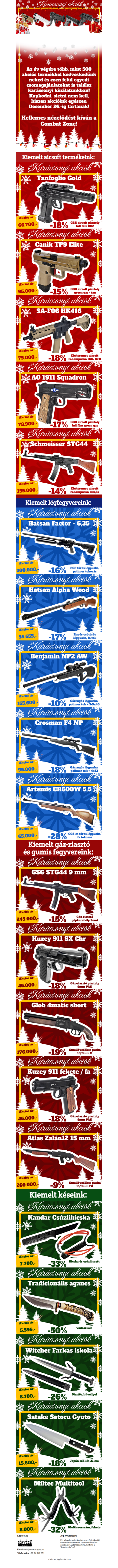 -50% VÁSÁROLJ AKÁR FÉLÁRON! -50% Combat Karácsony!