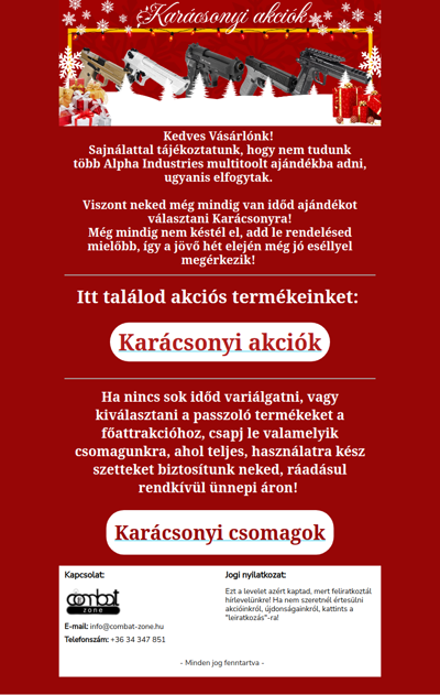 Sajnálatos dolog történt. Ennyiben érint téged: