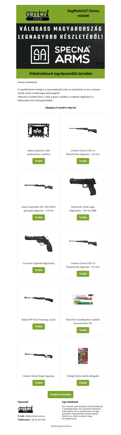 Íme a  webáruházunk legjobbjai!