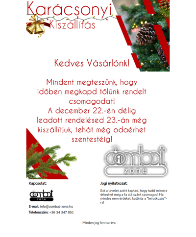 Még megérkezhet a csomagod szentestére!