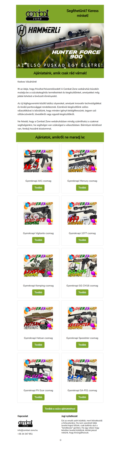 A Combat Zone  webáruház csúcskategóriás ajánlatai!
