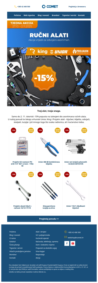 Tjedan ručnih alata u Cometu 🔧 - 15% popusta