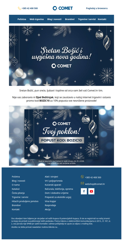 Sretan Božić i novu 2026. godinu želi Vam Comet.hr! ✨🎁