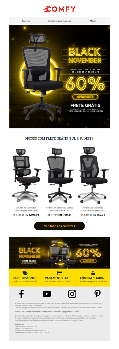 🪑 Especial Cadeiras de Escritório com até 60% OFF + Frete Grátis! 🌟