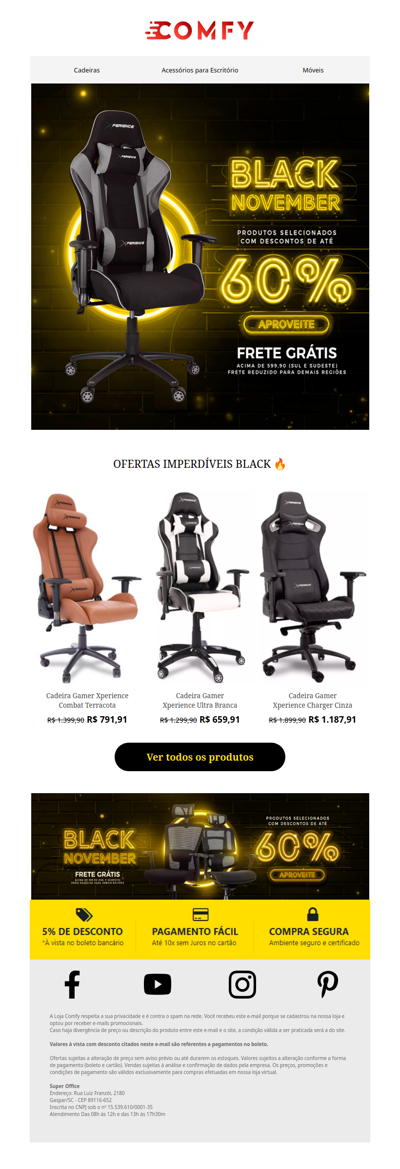 🪑 Especial Cadeiras Gamer com até 60% OFF + Frete Grátis! 🌟