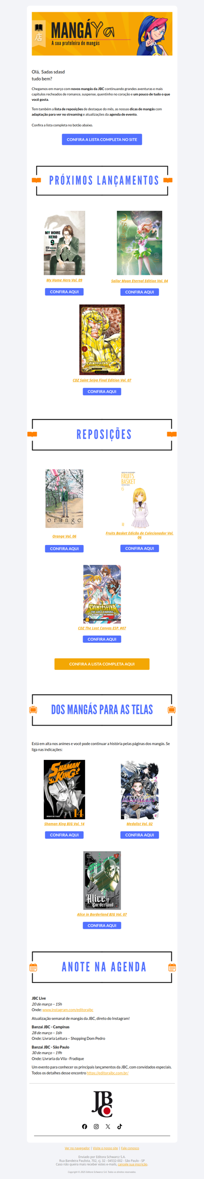 Mangá Ya 3: fique por dentro das novidades da JBC!