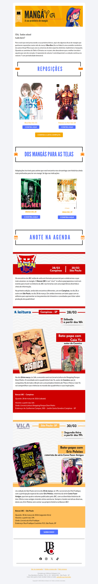 Mangá Ya 4: fique por dentro das novidades da JBC!