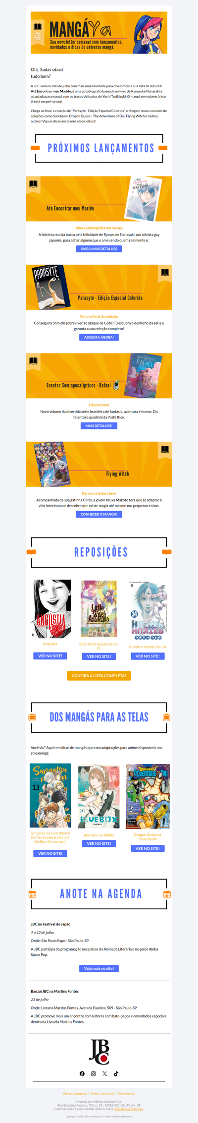 Mangá Ya 7: fique por dentro das novidades da JBC!