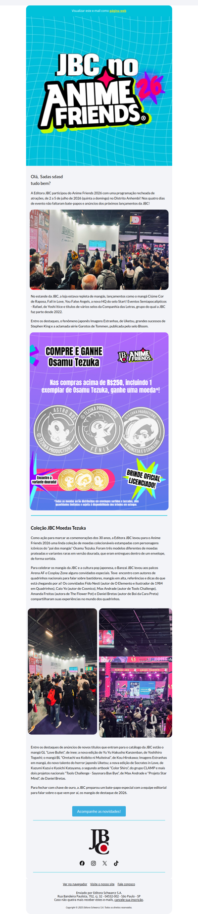 Você está sabendo das novidades da JBC no Anime Friends?