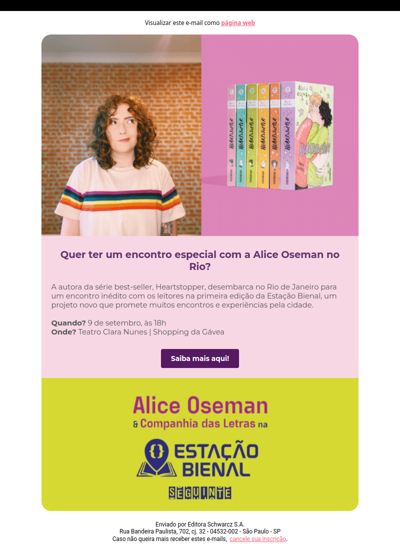 Encontro especial com Alice Oseman no Rio!