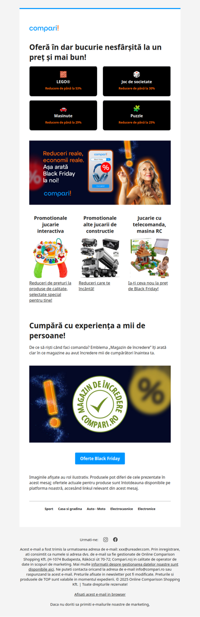 Jucării de Crăciun 🎁 la prețuri de Black Friday!